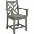 Polywood CDD200GY Chippendale Slate Grey Dining Arm Chair 633CDD200GY